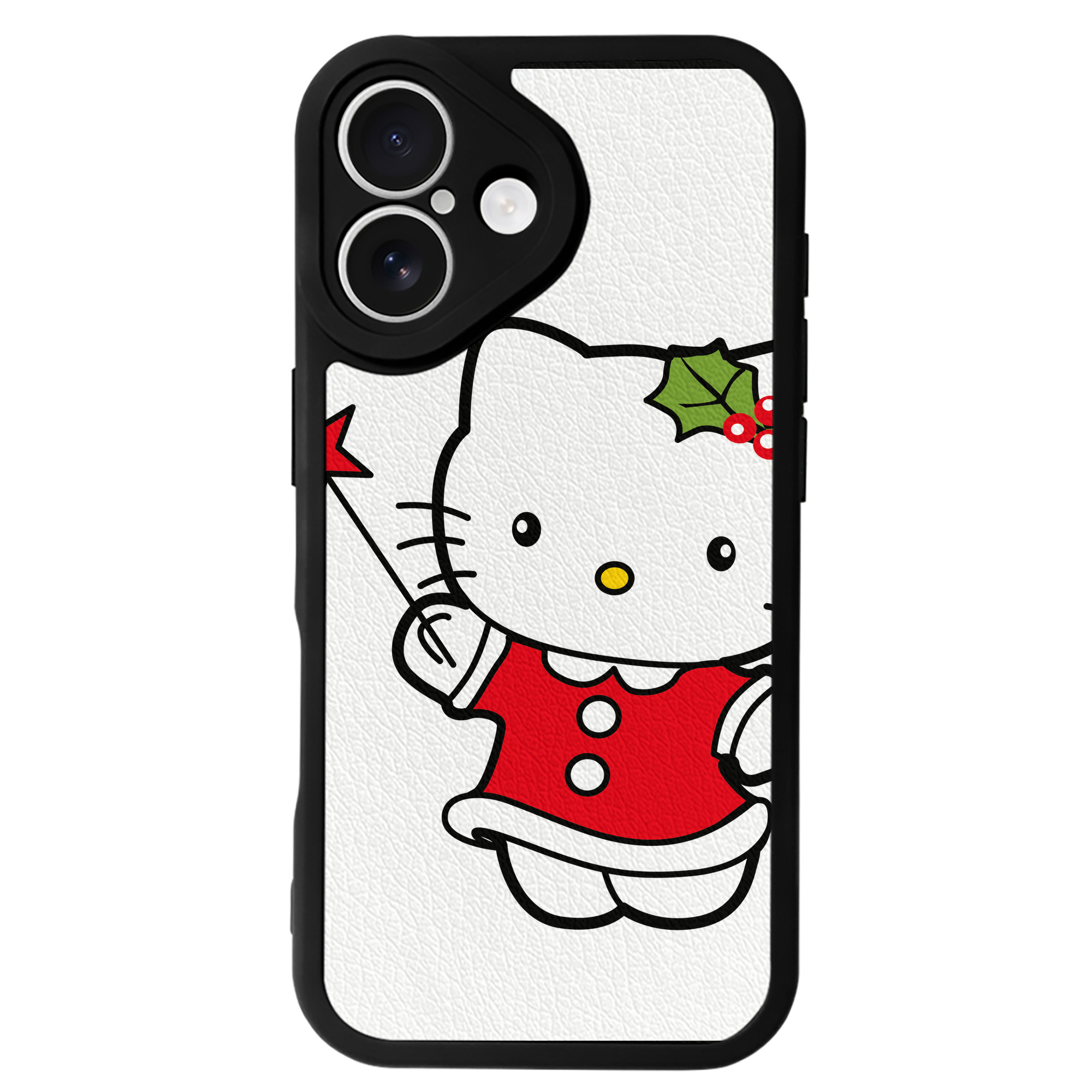 （画像用） Hello Kitty ハローキティ 【iPhone 16シリーズ対応】シリコンスマホケース（レザー調） 材質：シリコン